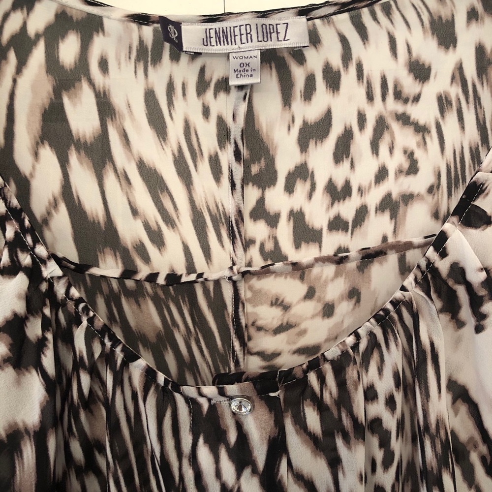 Cheetah Print Flowy J-Lo Blouse - Picture 2 of 5